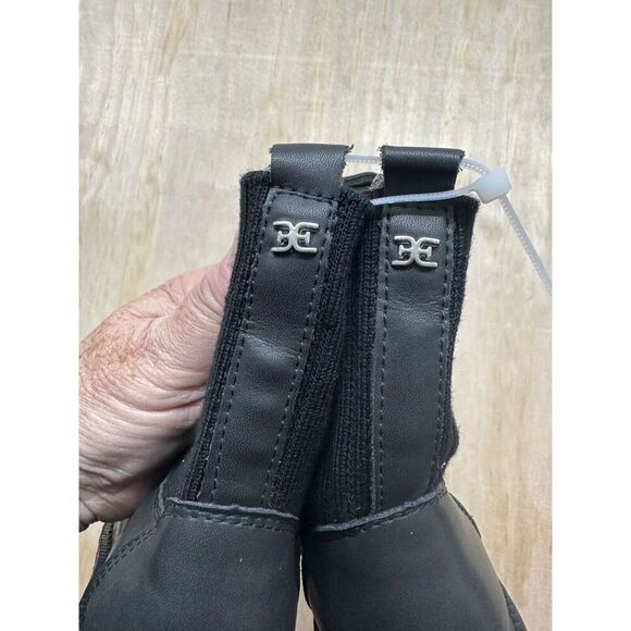 Girls Combat Boots Sam Edelman Sz 12 Black Leather Chunky Heel Lace Up Comfort - Picture 5 of 7